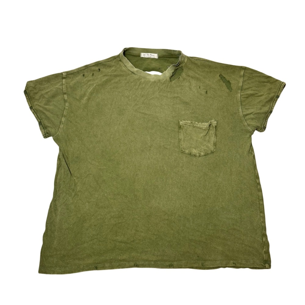 Free People We The Free Distressed Vintage Look Tee Green Size Large